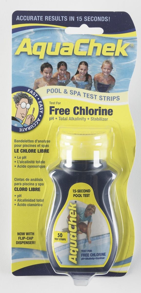 Testeur De Chlore - Aquachek - 4 En 1 - Teste La Free Chlorine - Jaune