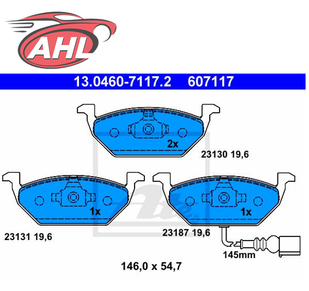 Ate Garnitures De Frein Avec L'avertissement De Contact Audi A3 Et Seat Leon /