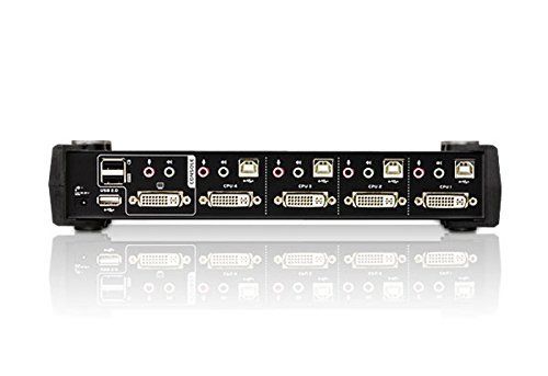 CS1784 KVM combine un commutateur 4 ports DVI/USB avec Audio et un hub 2 ports USB 2.0 permettant de partager des peripheriques rapides vers les ordinateurs
