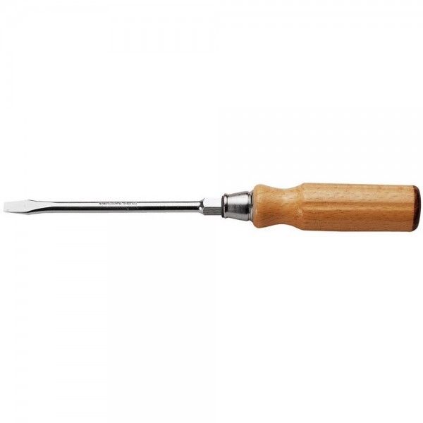Tournevis manche bois pour vis a fente - lame forgee avec 6 pans Facom