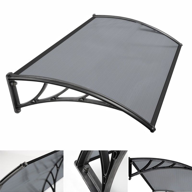 Auvent de porte 80x120 cm marquise d'accueil teintee