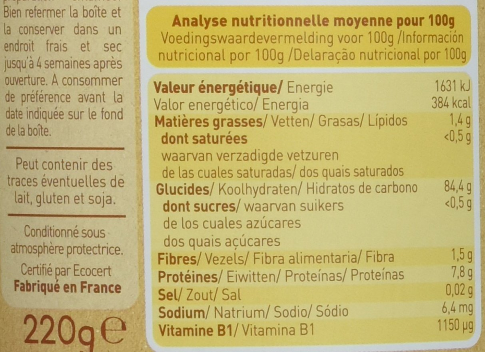 Babybio Cereales Vanille Bio 220g Des 6 Mois