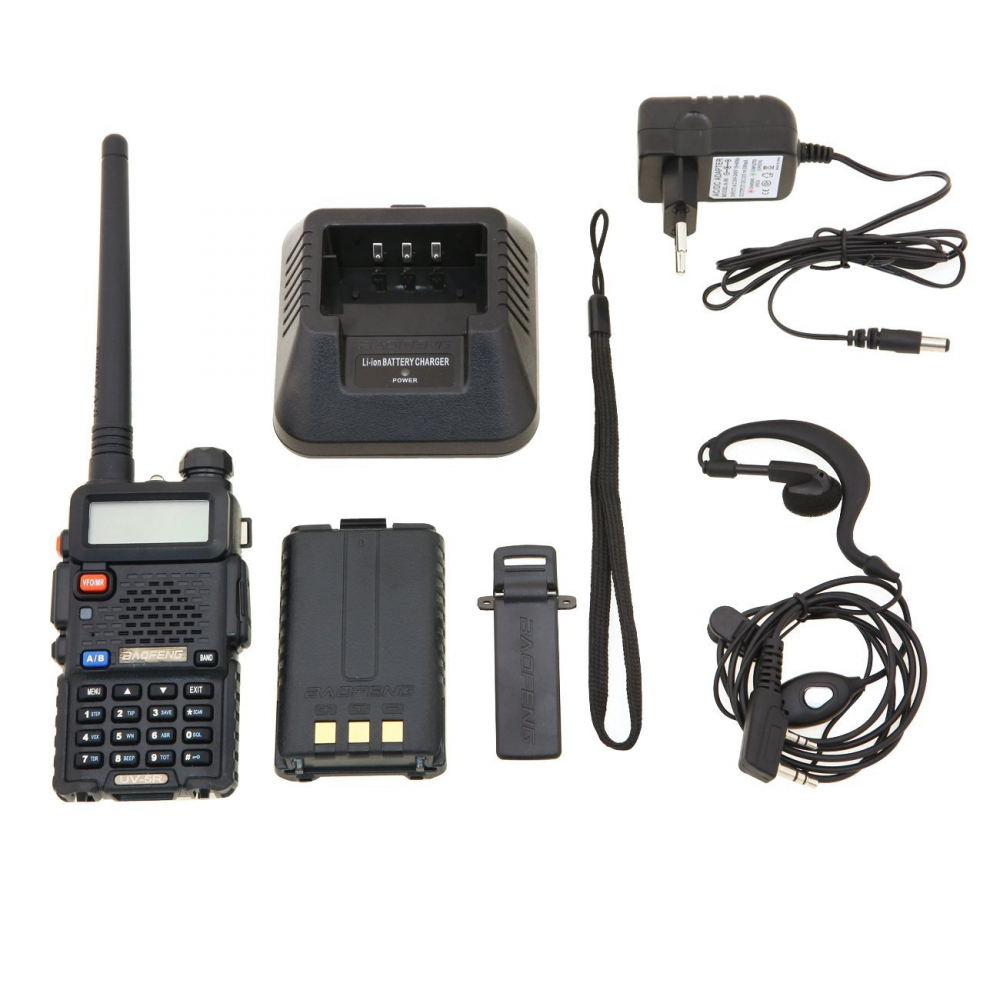 Baofeng UV-5R Talkie-walkie FM radio VHF/UHF avec double bande Noir