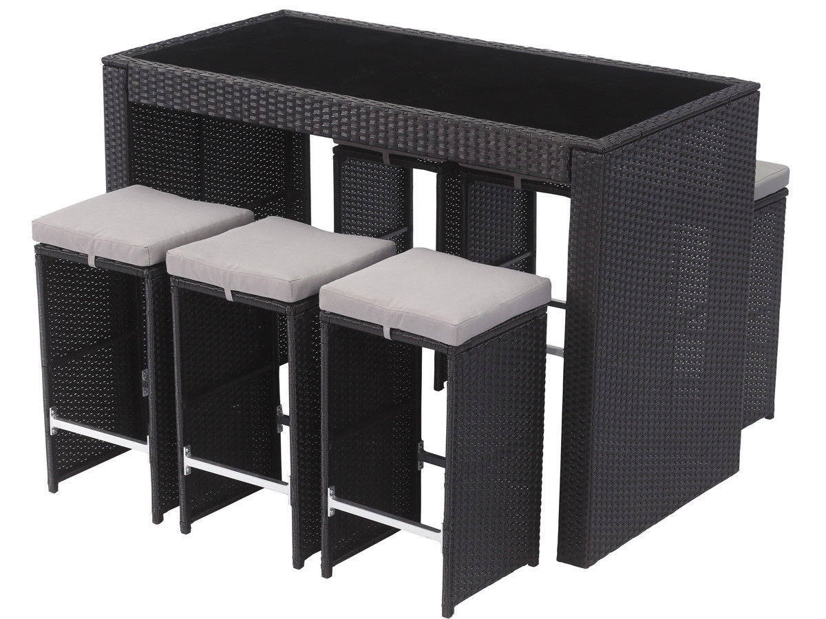 Bar De Jardin En Resine Tressee Milan - Atlanta - Noir - Habitat Et