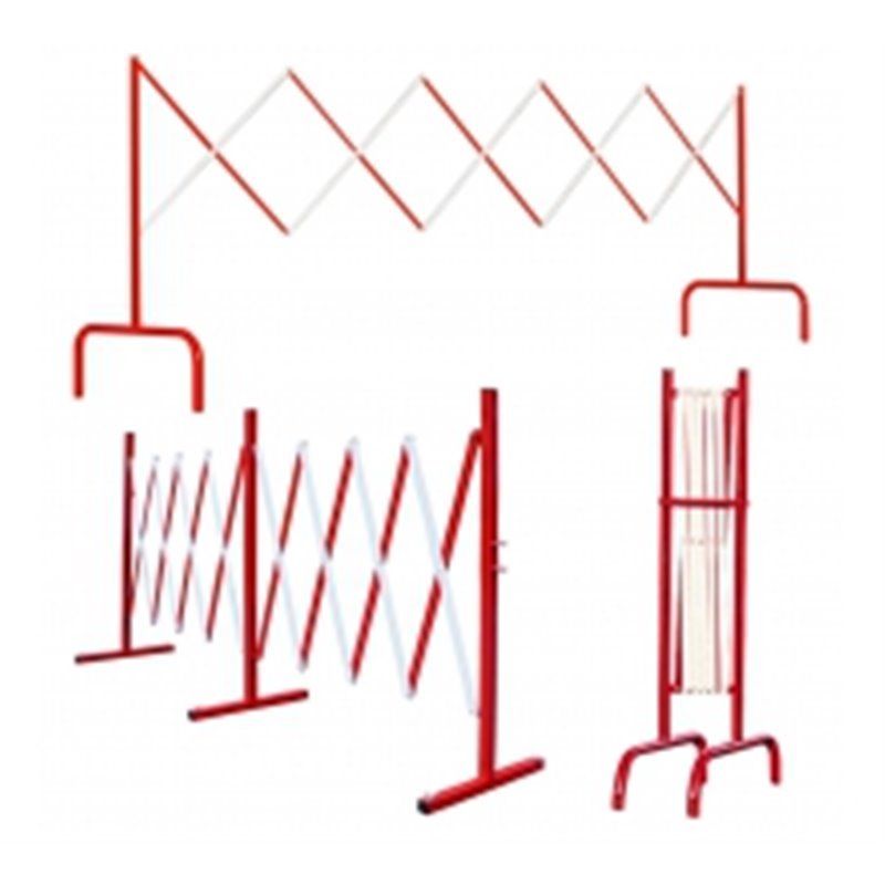 Barriere De Chantier Extensible En Acier Rouge/blanc 2,3m - Viso - Bar001rb