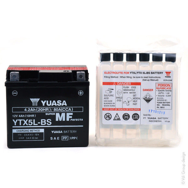Batterie Moto Yuasa Ytx5l-bs 12v 4.2ah 80a