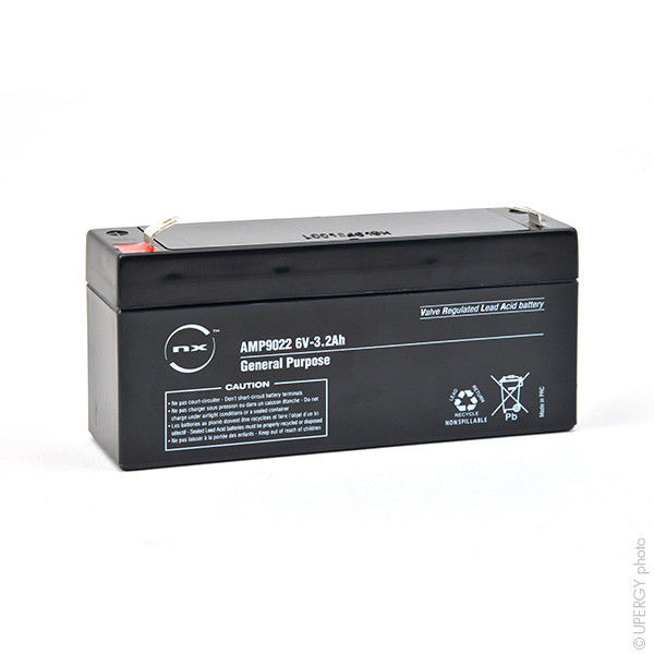 Batterie Plomb Agm - Nx - S 6v-3.2ah - Terminal T1 - Couleur Noir - 3.2ah