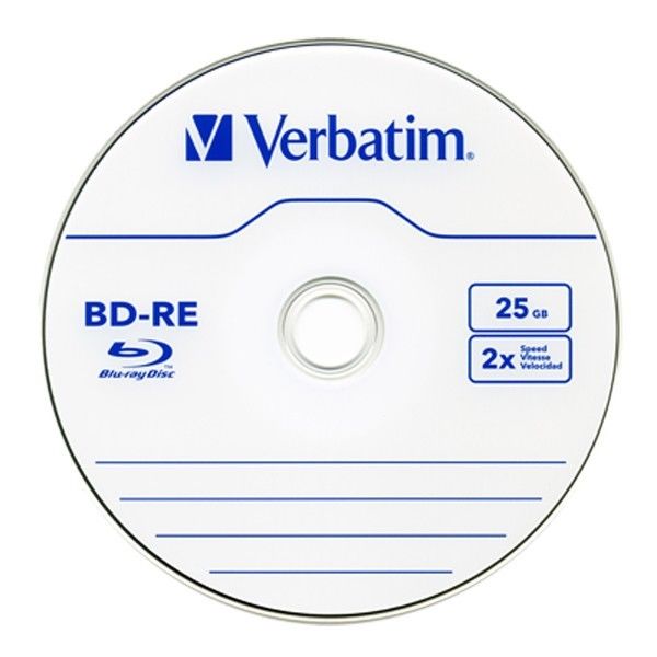 Bd Re Verbatim Pack De 10 X 25go Vitesse Decriture 2x Simple Couche Scratchguard
