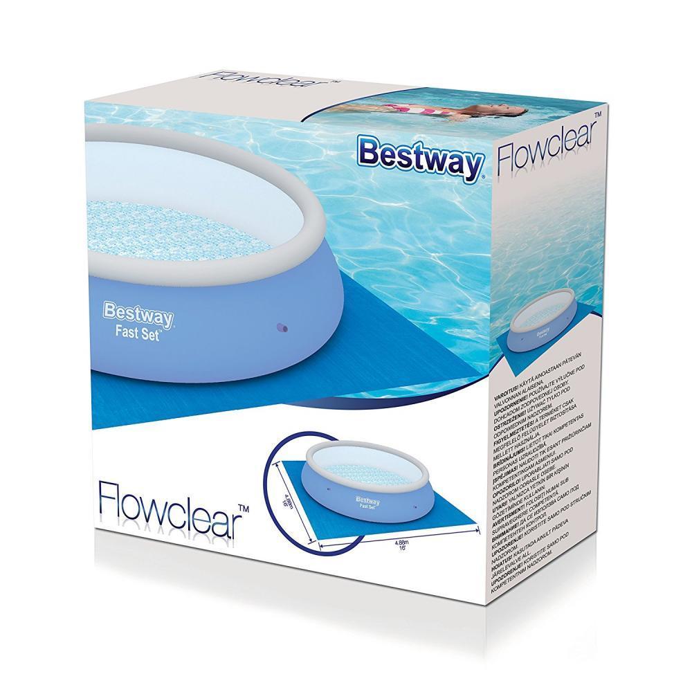 Bestway Flowclear Tapis De Sol Carre Pour Piscine Hors Sol 488 X 488 Cm 58003