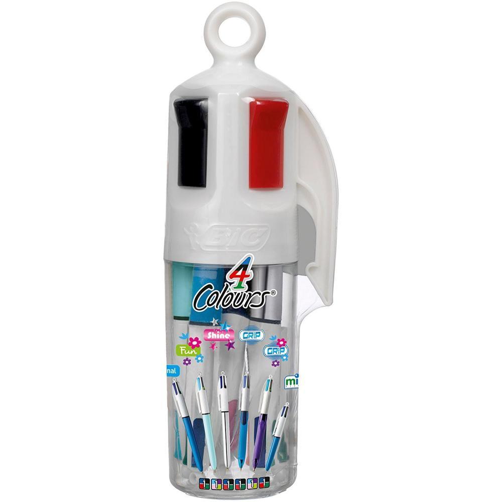 Bic de 6 stylos bille 4 couleurs differents : classique+Fashion+Grip+Mini. Big Box de 6 stylos bille Bic 4 couleurs differents : Classique, Fashion, Grip, Mini