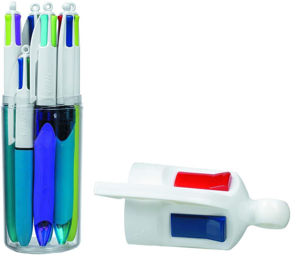 Bic 4 Couleurs Stylos-bille Retractables A Pointe Moyenne (10 Mm) - Pot A Stylos De 6
