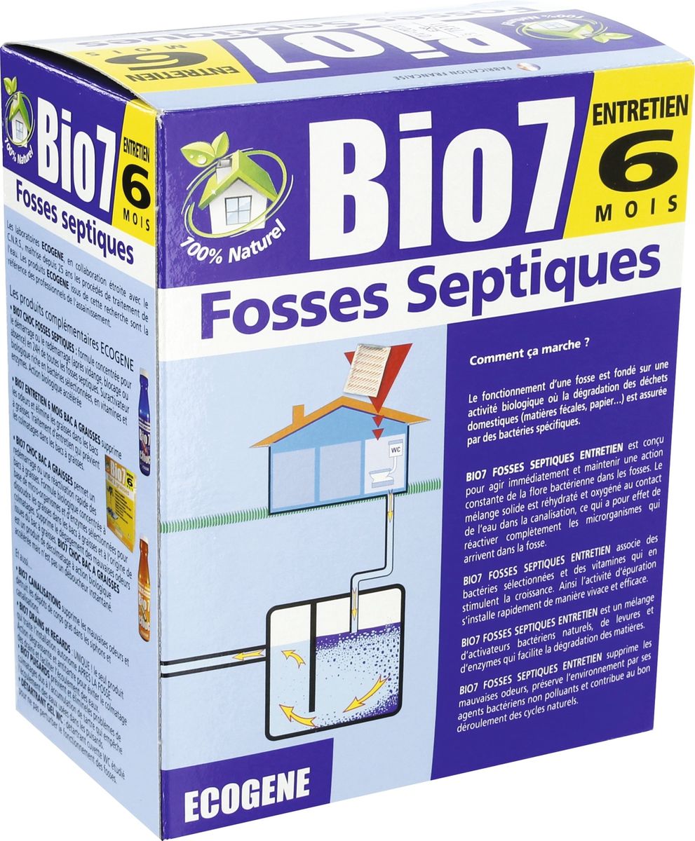 Bio 7 entretien fosses Ecogene - 480 g - 6 sachets