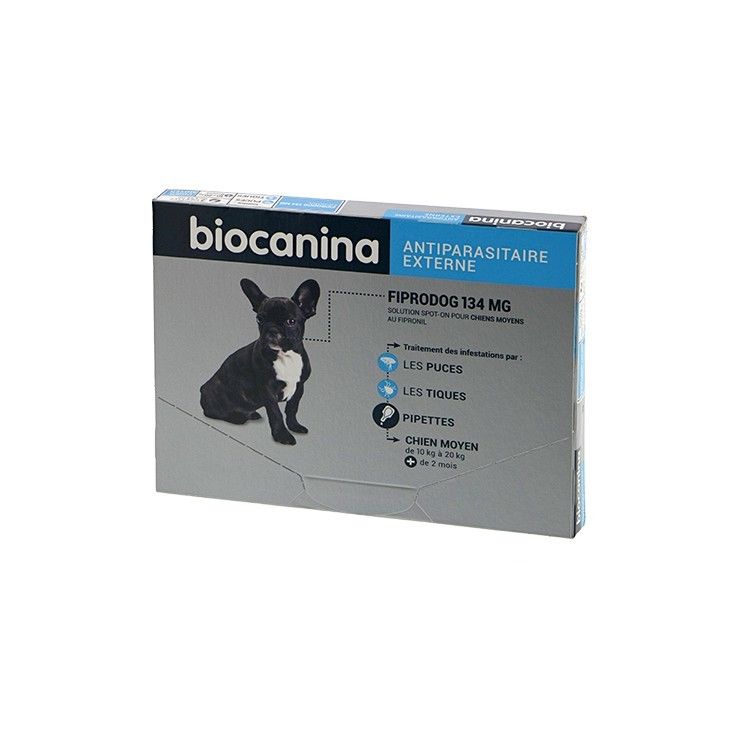 Biocanina FiproDog 134mg Chien Moyen 3 pipettes