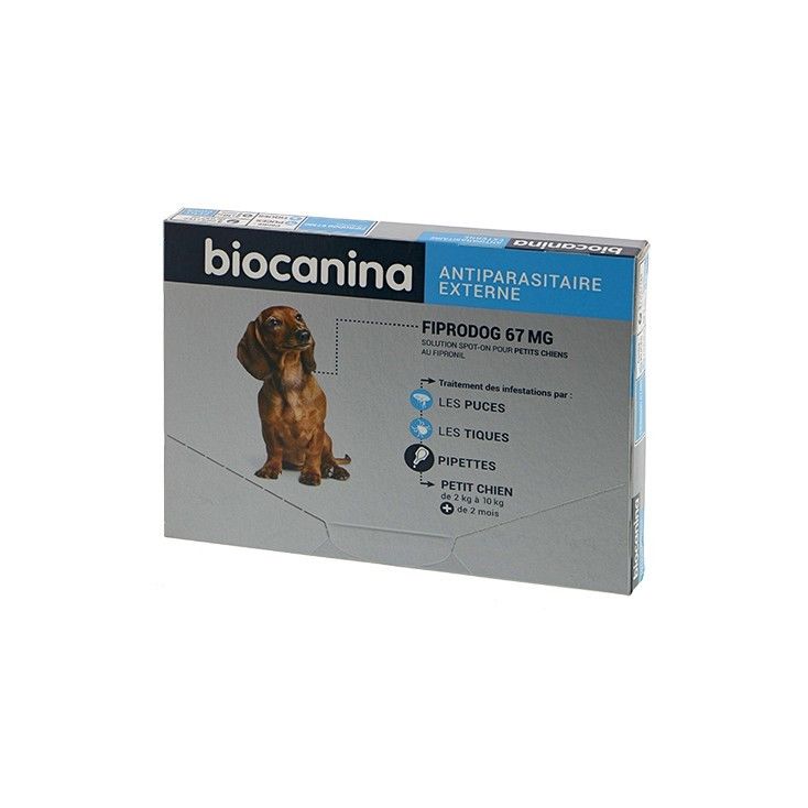 Biocanina FiproDog 67mg Petit Chien 3 pipettes