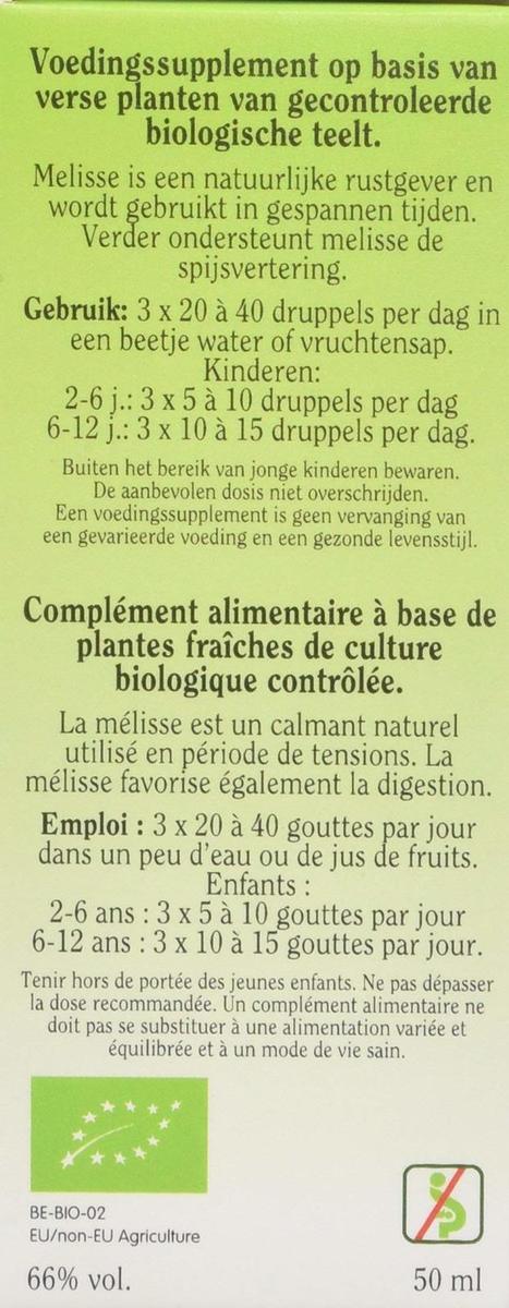 Melisse - Melissa Officinalis Bio - Teinture Mere Bio Biover