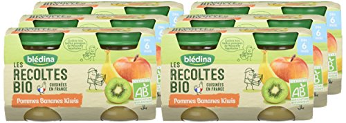 Bledina Recoltes Bio Compote Pommes Bananes Kiwi 2 x 130g