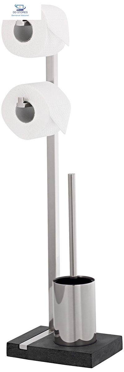 Menoto - Serviteur WC - acier inoxydable/mat/PxHxP 15x72,5x20cm/pour 2 rouleaux