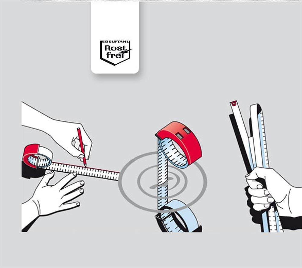 Metre A Ruban - Bmi - 429341020 - Acier Inoxydable - 3 M - Blanc Laque