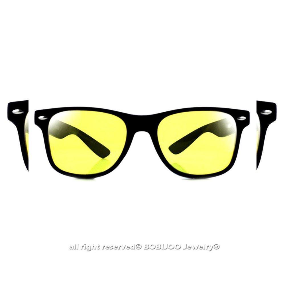 Lunettes De Conduite Nuit Vision Nocturne Vintage Jaune Style Retro Securite