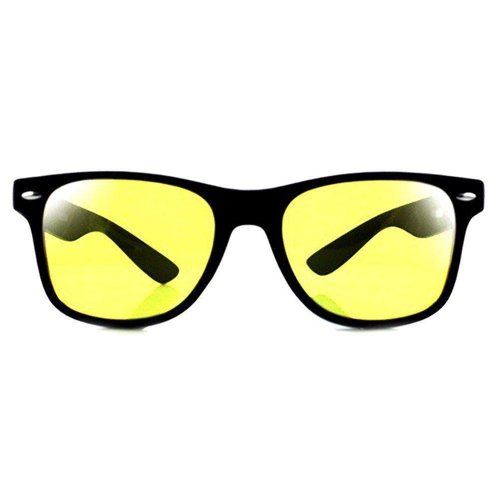 Lunettes de Conduite Nuit Vision Nocturne Vintage Jaune Style Retro Securite