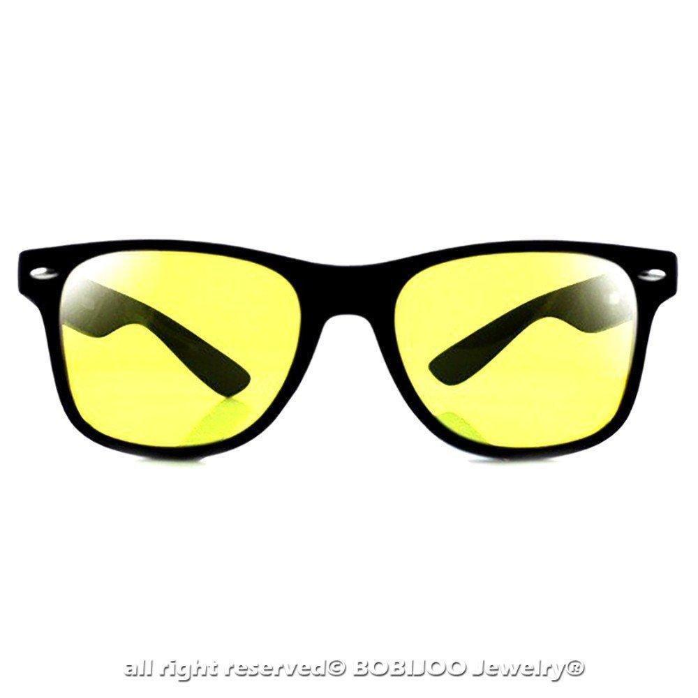 Lunettes De Conduite Nuit Vision Nocturne Vintage Jaune Style Retro Securite