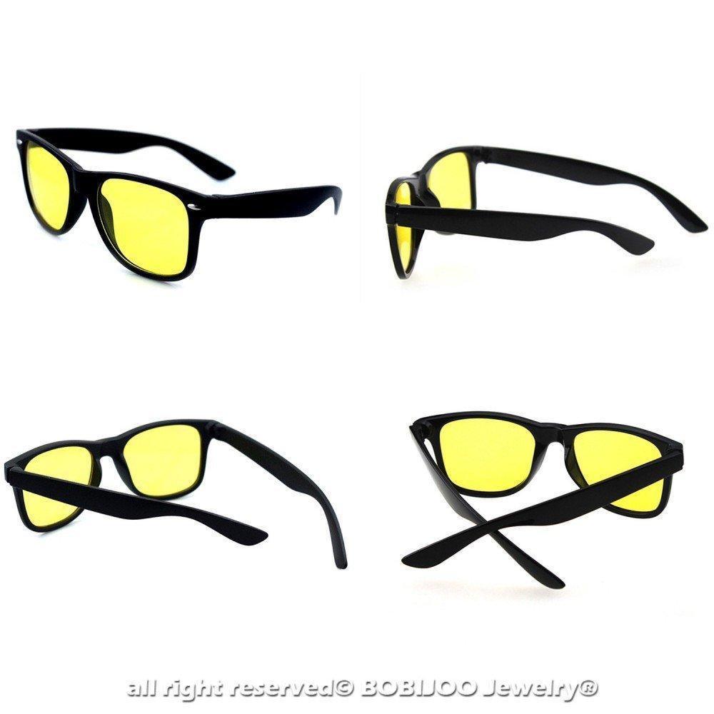 Lunettes De Conduite Nuit Vision Nocturne Vintage Jaune Style Retro Securite