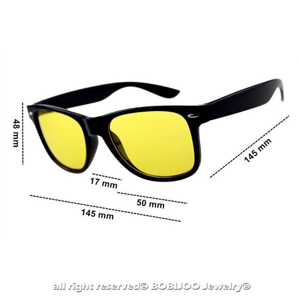 Lunettes De Conduite Nuit Vision Nocturne Vintage Jaune Style Retro Securite