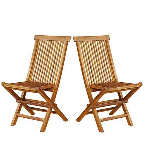 Berah Getah 2 Chaises De Jardin En Teck Huile Massif Pliantes Marron 47x90x47cm