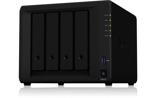 Synology Disk Station Ds418 - Serveur Nas - 4 Baies - Raid 0, 1, 5, 6, 10, Jbod - Ram 2 Go - Gigabit Ethernet - Iscsi