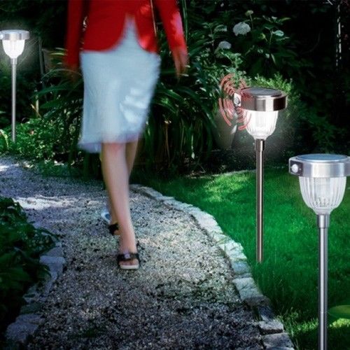 Lampe Solaire Asinara Detecteur Infrarouge, Inox