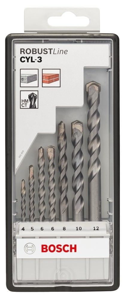 Forets A Beton Bosch Cyl 3 Set De 7 Pieces Carbure Endurant Double Helice En U