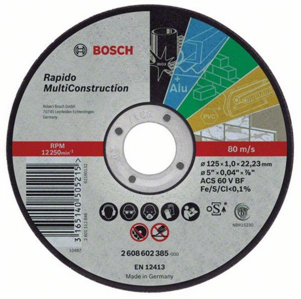 Bosch Disque A Tronconner Pour Metal A Moyeu Plat - 125 X1,6mm