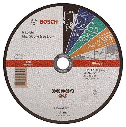 Bosch Disque A Tronconner A Moyeu Plat Rapido Multi Construction - Diametre 230 X 1,9mm - Allesage 22,23mm