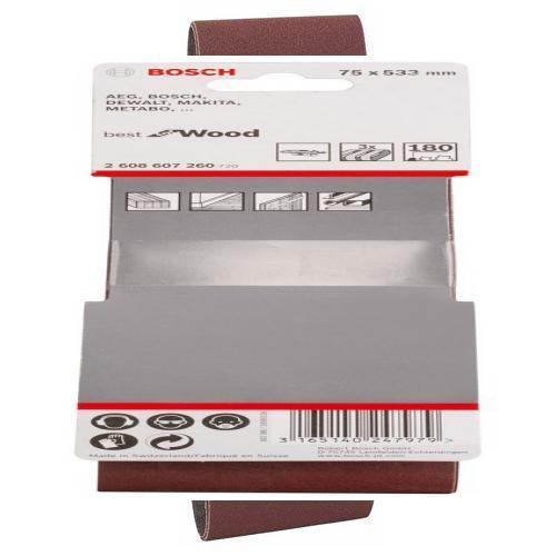 Bande abrasive 75 x 533 mm lot de 3 grain 180