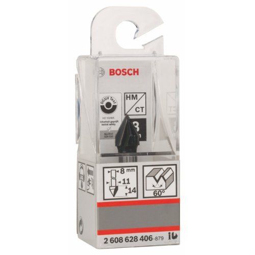 Bosch 2608628406 Fraise a rainurer droit en V 8 mm D1 11 mm L 14 mm G 45
