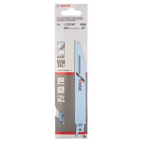 5 Lames Pour Scie Sabre S 922 Hf Flexible For Wood And Metal Bosch 2608656016