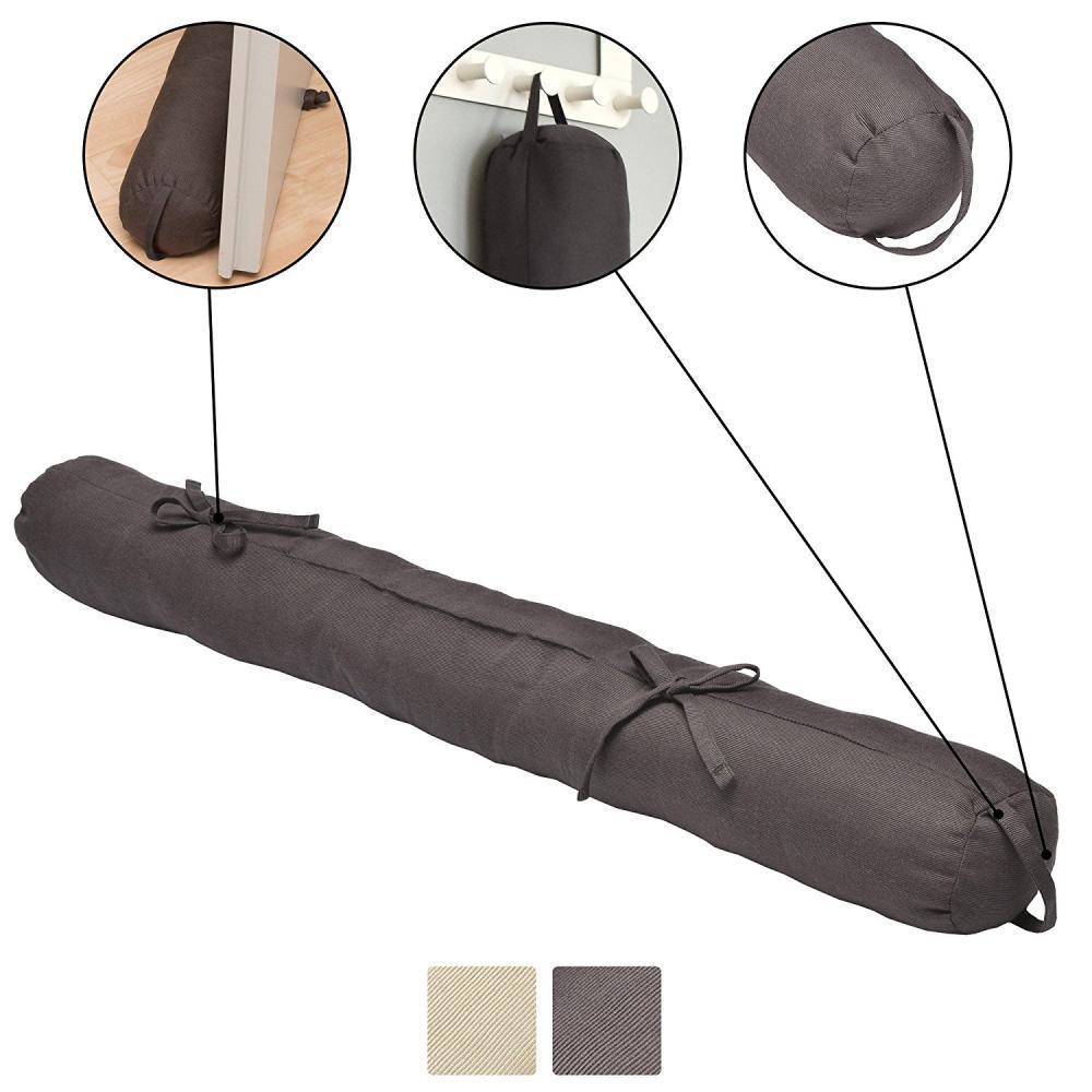 Beautissu Boudin Bas De Porte 90x10cm Anthracite Viento Fenetre Isolant Contre Les Courants Dair Froid 100 Coton