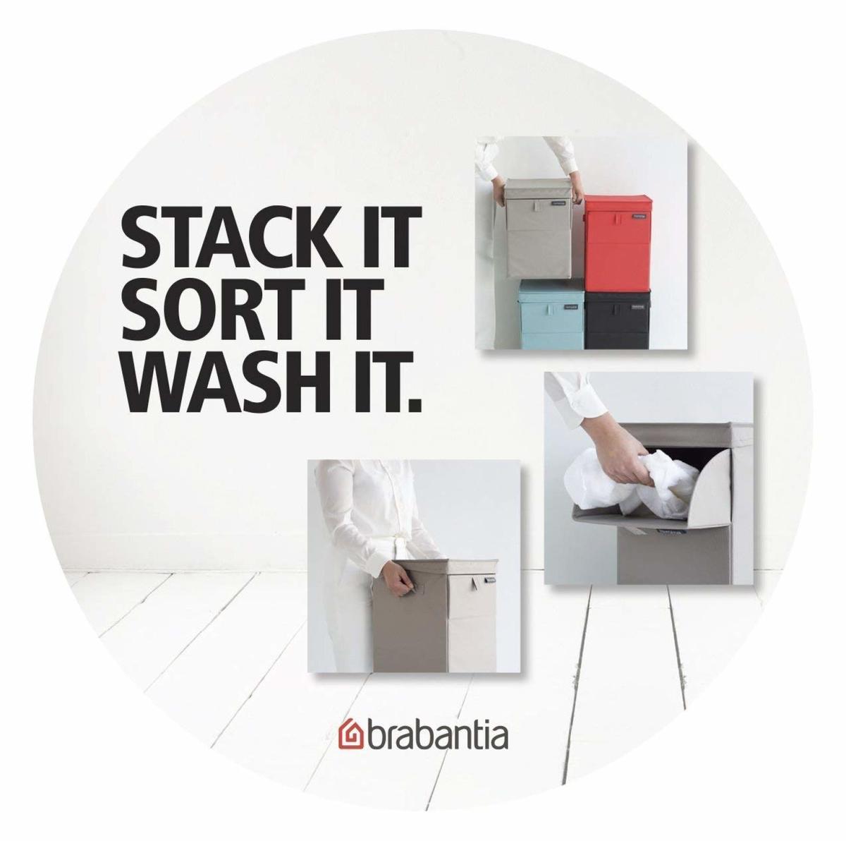 Brabantia Panier A Linge Empilable 109324 Grey - Brabantia