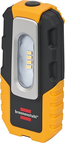 Brennenstuhl Lampe Torche 4 Led Rechargeable 220 Lumen (ip20, Petit Format, 2 Modes D'eclairage, Autonomie 3h, Orientable), Noir & Jaune (1176440)