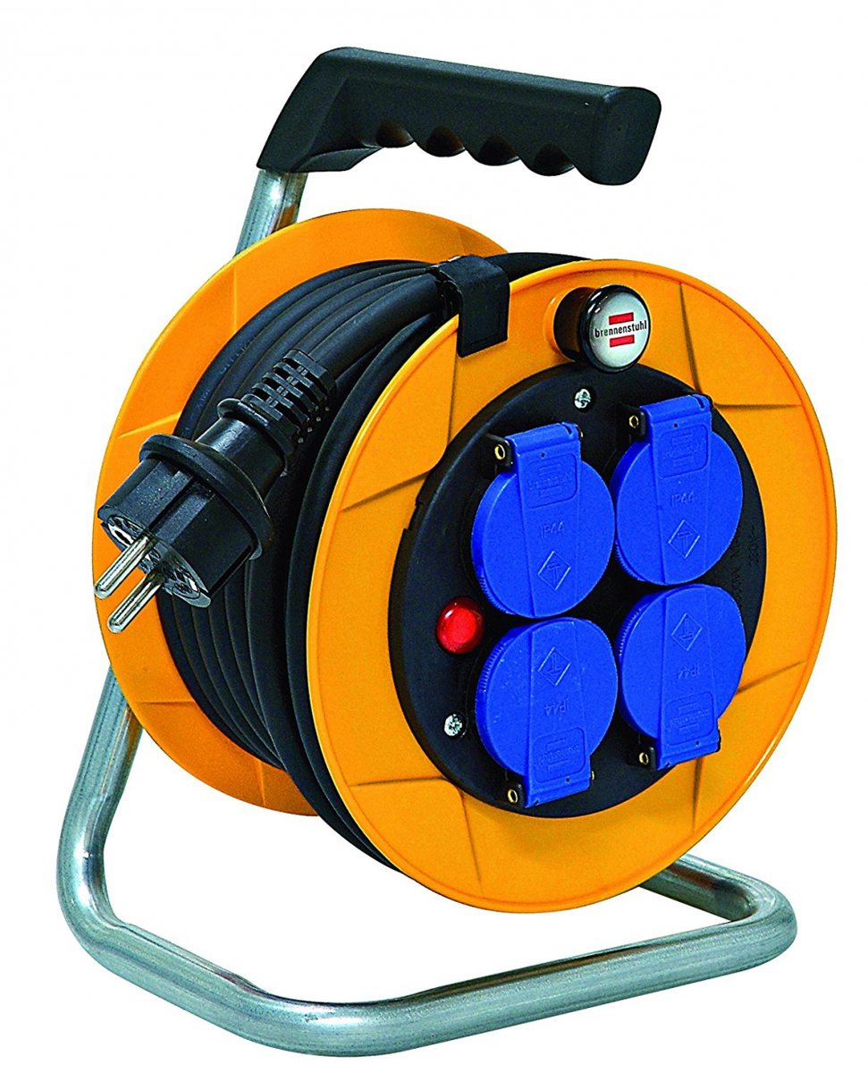 Brennenstuhl Enrouleur de cable electrique (10 m) Baby Pro IP44, tambour av