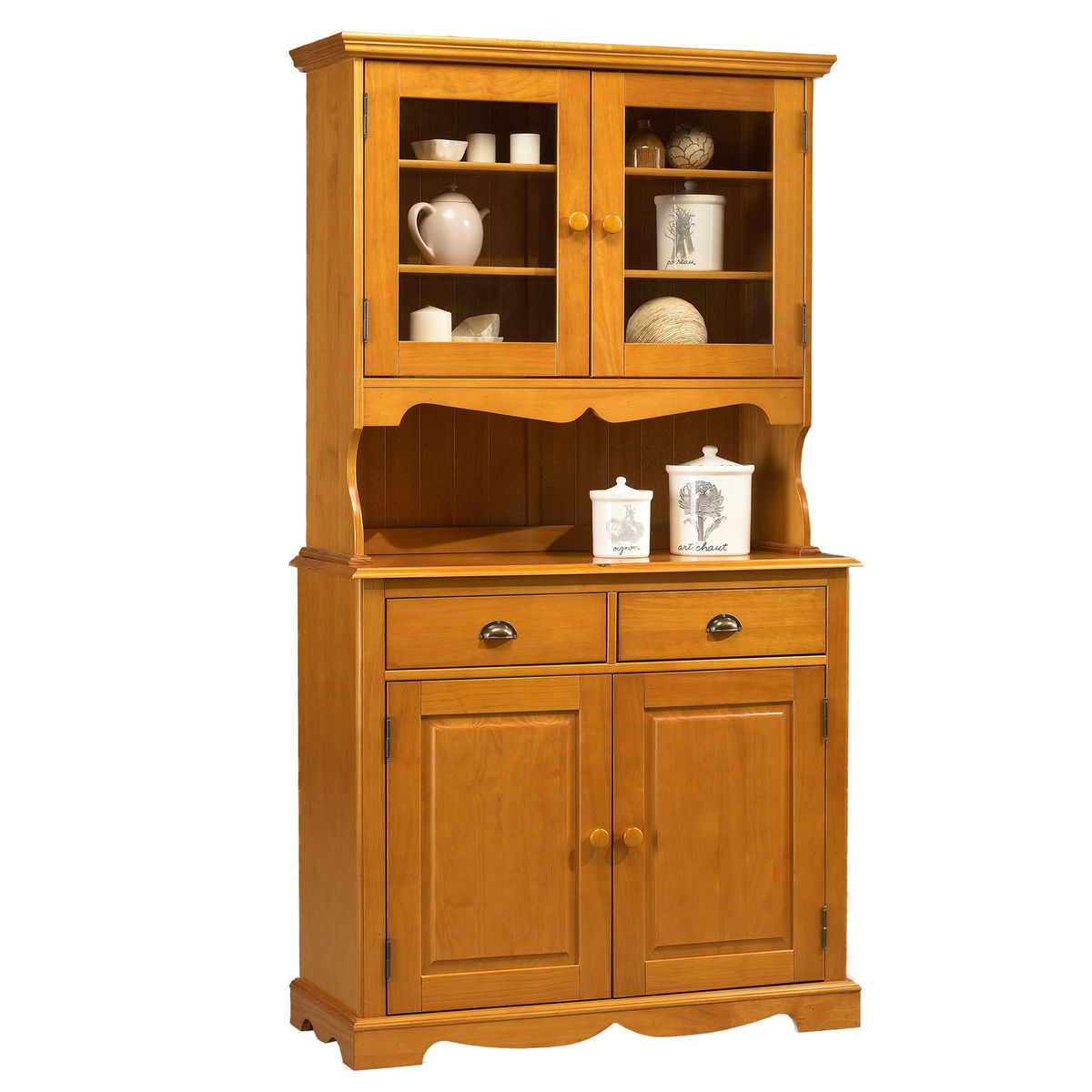 Buffet Vaisselier Pin Miel De Style Anglais
