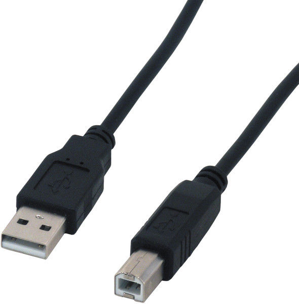 Cable compatible USB 2.0 type A / B male - 1.80m - Noir