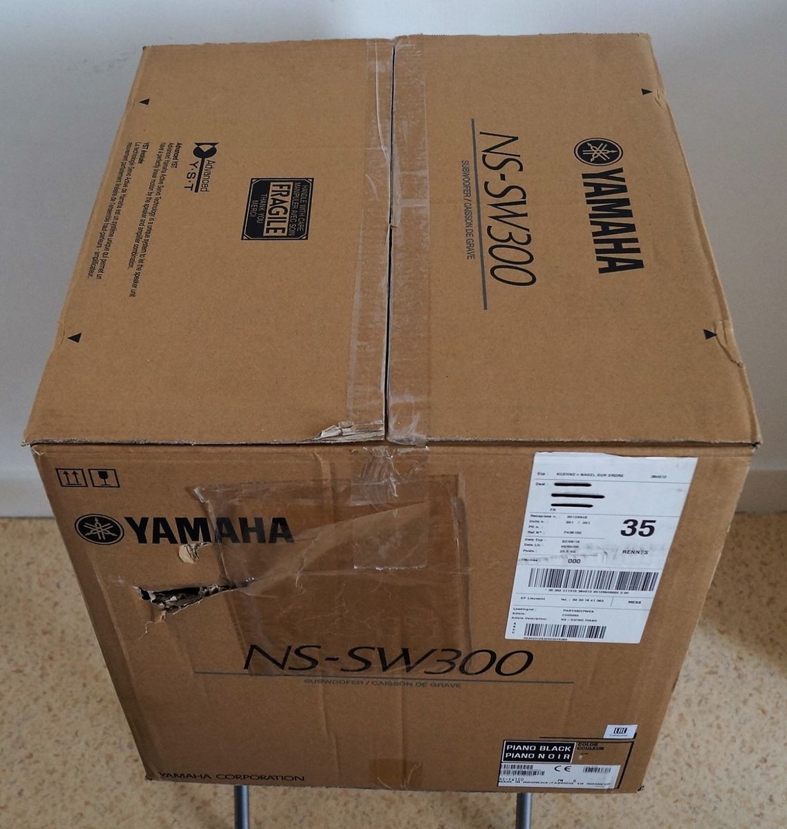 Caisson De Basses Yamaha Nssw300 250w Bass Reflex Noir Piano Entree De Ligne Audio