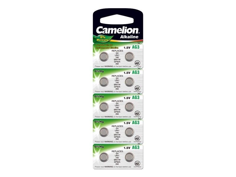 Camelion Pack de 10 piles Camelion Alcaline AG3 0% Mercury/Hg