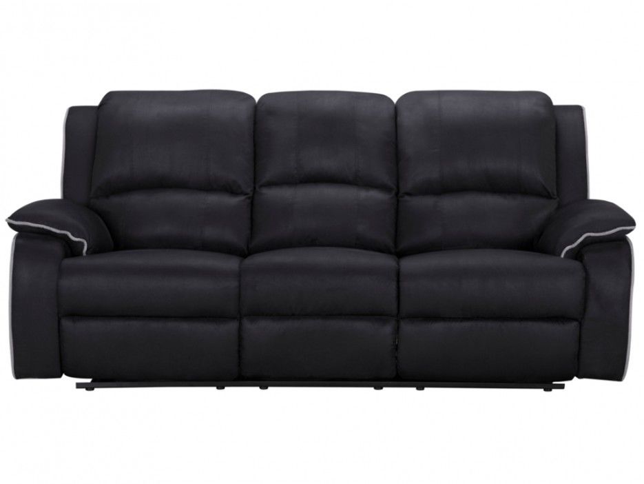 Canape 3 places relax en microfibre HERNANI Noir