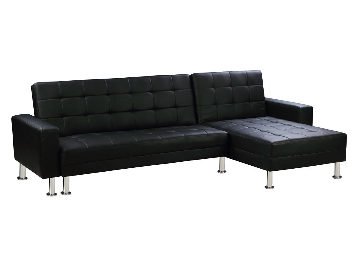Habitat Et Jardin Canape D'angle Convertible Et Reversible Theo - 258 X 82/147 X 82 Cm - 4 Places - Noir