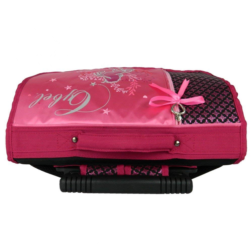 Cybel Cartable A Roulettes 38 Cm 2 Compartiments 1 Poche Rose Enfant