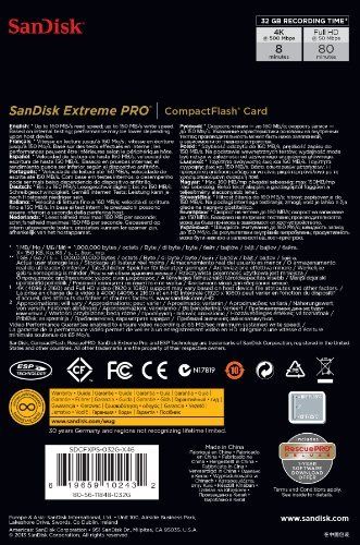 Carte Memoire CompactFlash SanDisk Extreme Pro 32 Go UDMA7 (SDCFXPS-032G-X46)