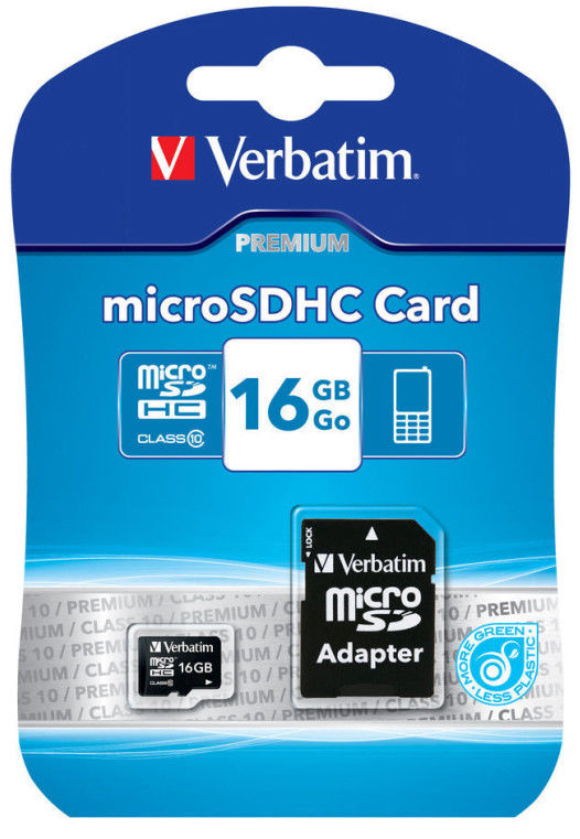 44082 - Verbatim - Carte memoire flash ( adaptateur microSDHC - SD inclus(e) ) - 16 Go - Class 10 -