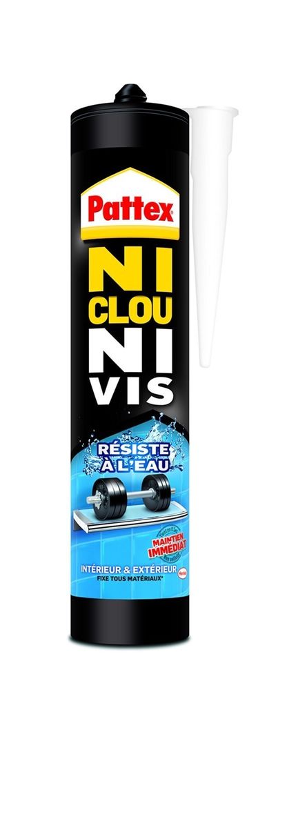 Pattex Ni Clou Ni Vis Resiste A Leau Colle De Fixation Surpuissante Colle Blanche Colle Rapide Pour Bois Ceramique Metal